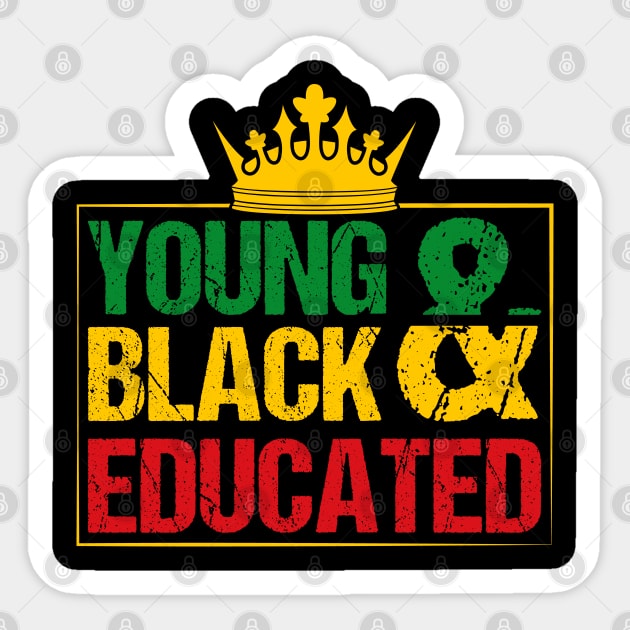 Young Black and Educated, Black History, Black lives matter Sticker by UrbanLifeApparel